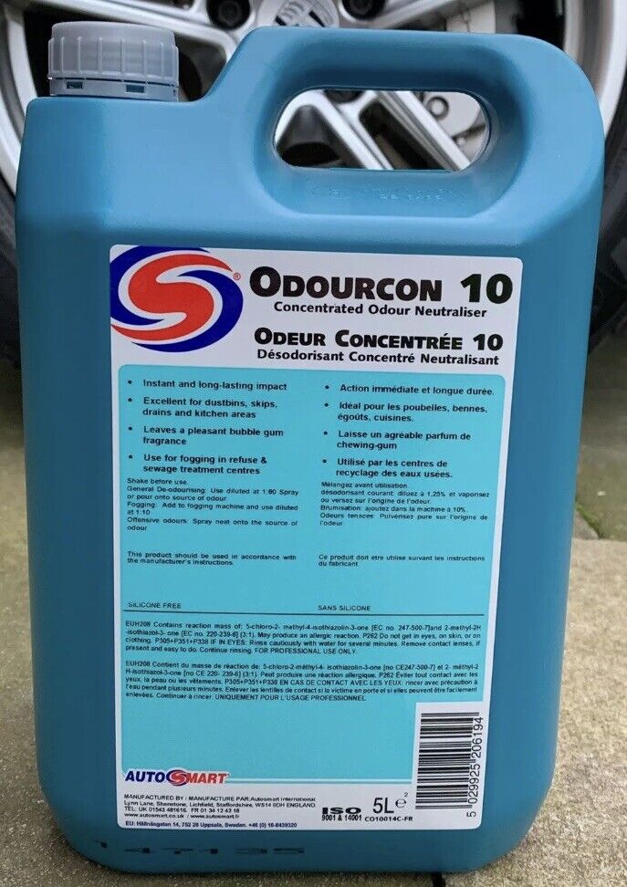 2 x Autosmart Odourcon 10 *BubbleGum* Concentrated Liquid Car Freshener ODOUR 5L