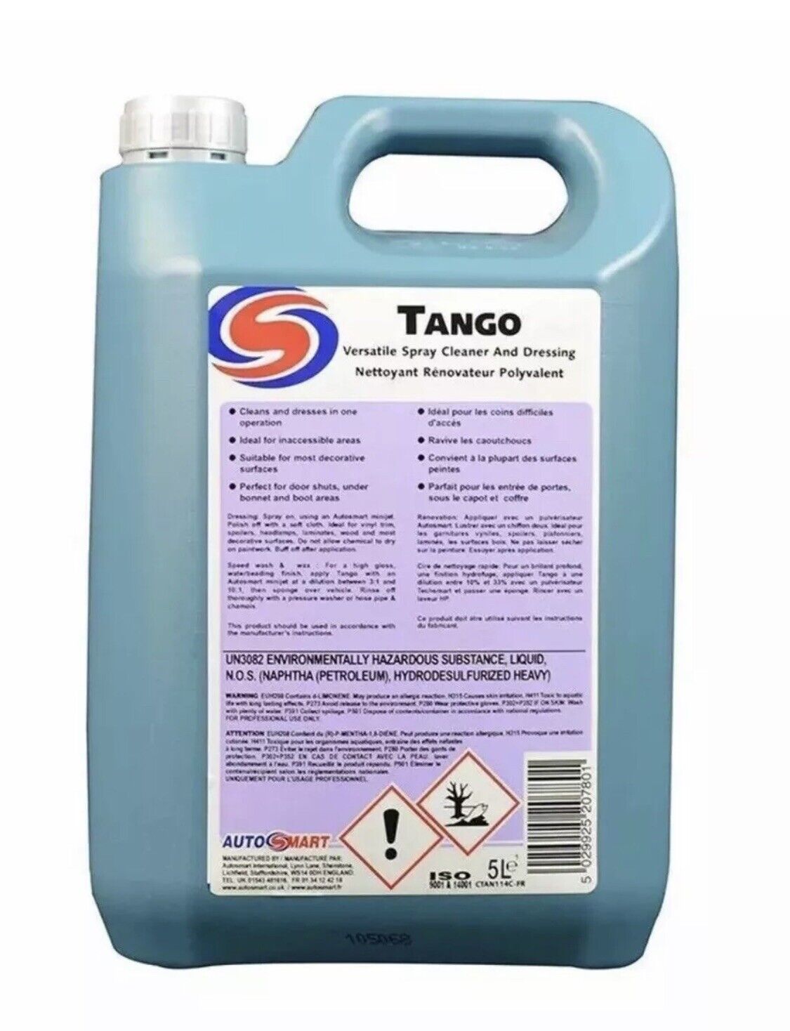 3 x Autosmart TANGO Cleaner & Dressing Car Care Cleaning Valet Versatile 5L P&P