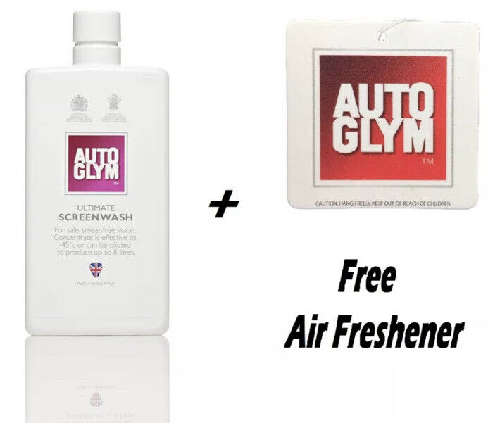 2 x Autoglym Ultimate Screenwash Screen Wash 500ml & Free Air Freshener