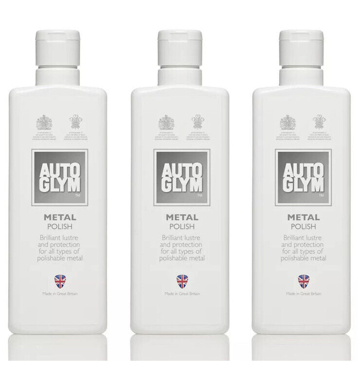 3 X Autoglym Metal Polish Car Motorbike Motorcycle Compound Cream Steel Chrome
