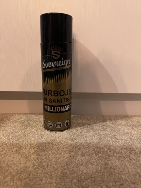 4 x SOVEREIGN LEMON, SAVAGE, BUBBLEGUM, MILLIONAIRE TURBOJET AIR FRESHENER SPRAY