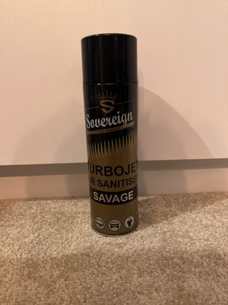 4 x SOVEREIGN LEMON, SAVAGE, BUBBLEGUM, MILLIONAIRE TURBOJET AIR FRESHENER SPRAY