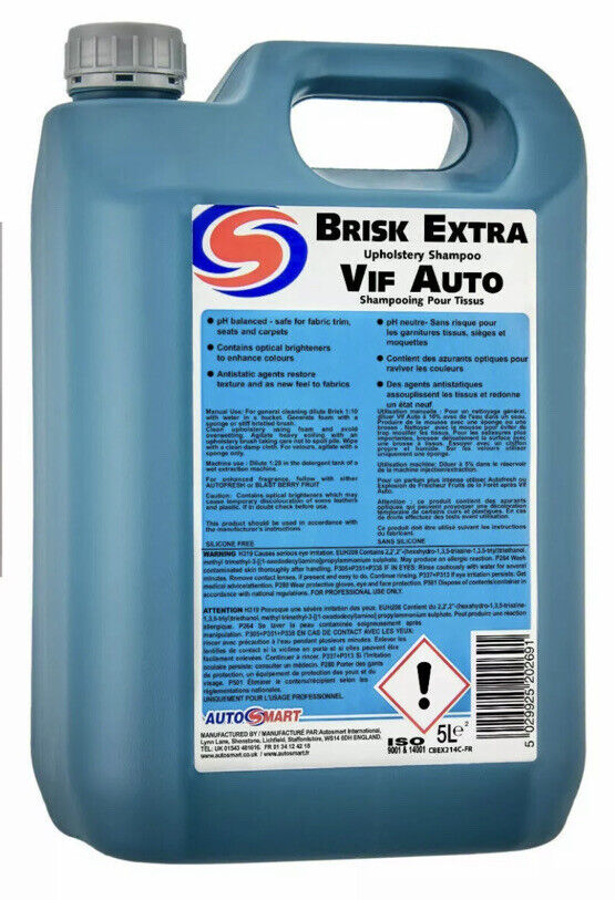 2 x Autosmart Brisk Extra Foam Interior Cleaner Marks 5 L FREE DELIVERY