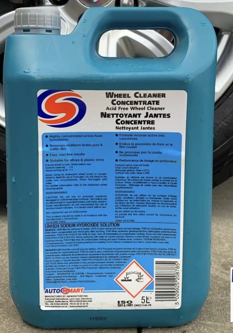 2 x Autosmart Wheel Cleaner Concentrate 5 Litre 5L (Powerful acid-free ...