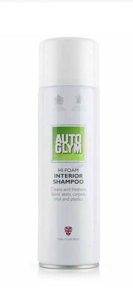 12 Autoglym Hi-Foam Interior Shampoo 450ml Upholstery Clean Fabric Vinyl Plastic