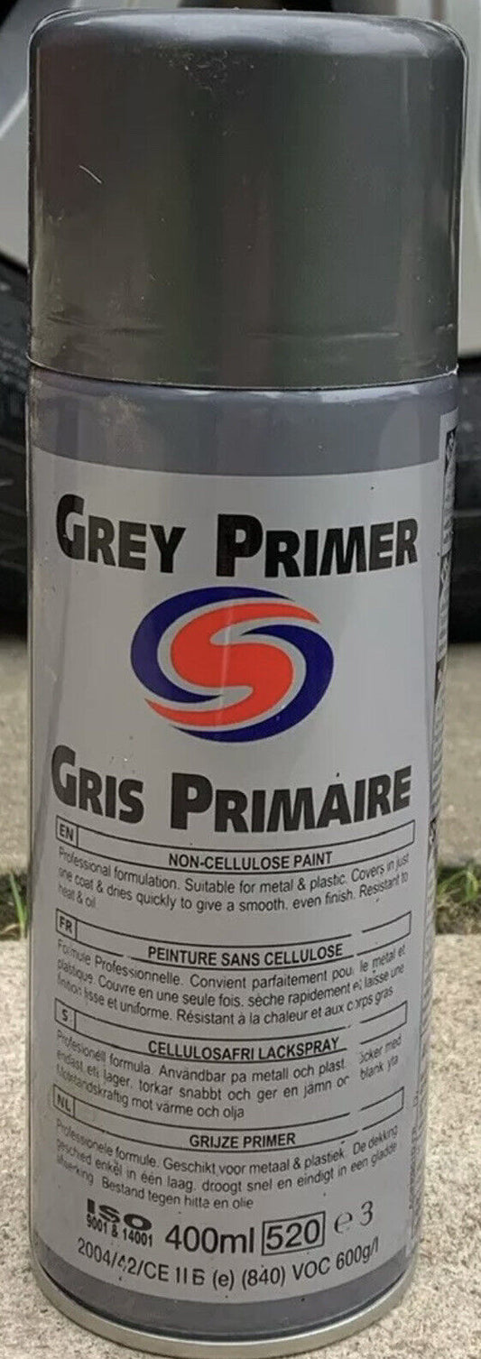 2 x Autosmart Grey Primer 400ml (Grey spray for car metals plastics) CAR CARE