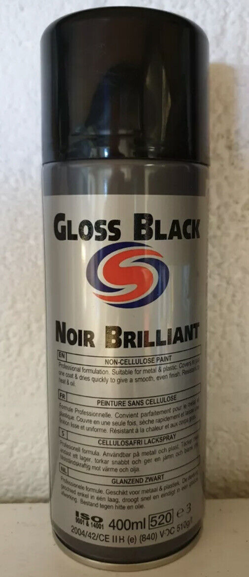 6 x Autosmart Gloss Black Paint 400ml Black spray for car metals plastics TRADE