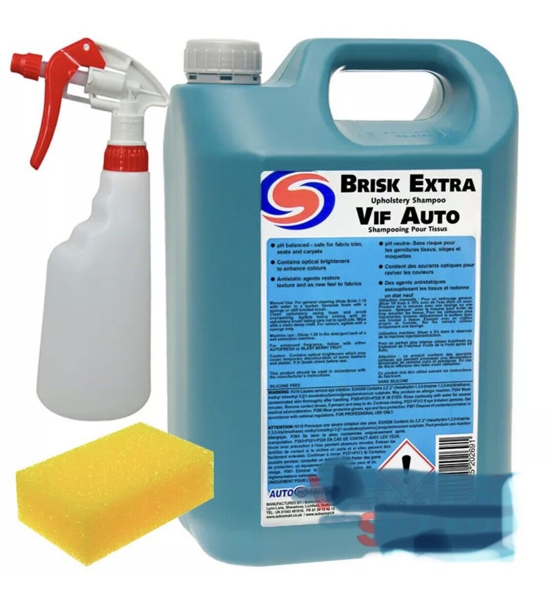 AUTOSMART BRISK EXTRA 5 LITRE - UPHOLSTERY CLEANER -TRADE - MANUAL & M ...