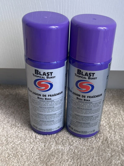 3 x AUTOSMART BLAST TROPICAL BURST FRESHENER  400ML,CAR HOME OFFICE GYM NEW 2023