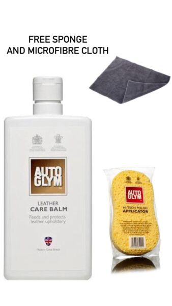 2 x Autoglym Leather Care Balm FREE SPONGE + CLOTH, Complete Kit, FREE DELIVERY