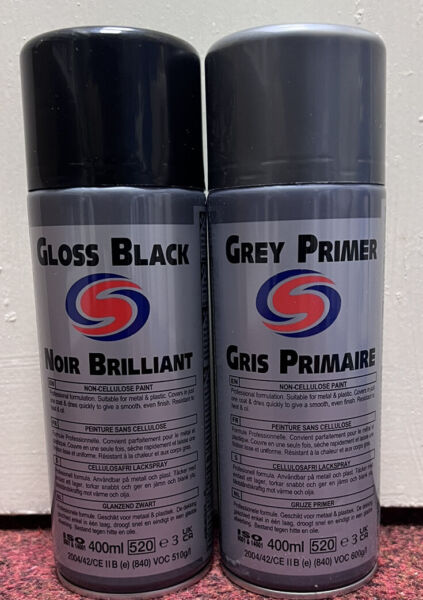 Autosmart Grey Primer 400ml & Autosmart Gloss Black 400 ml FREE DELIVERY