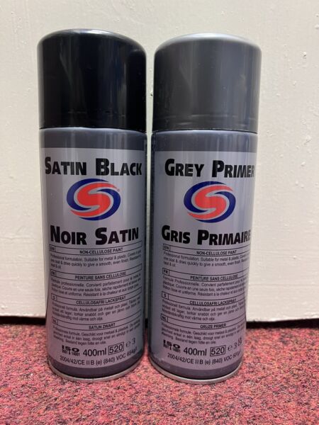 Autosmart Grey Primer 400ml & Autosmart Satin Black 400 ml FREE DELIVERY