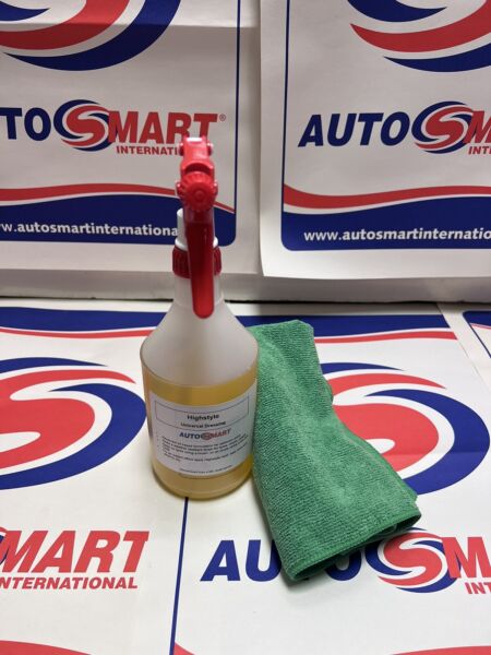 AUTOSMART HIGH STYLE TYRE SHINE DRESSING - 600ml SPRAY BOTTLE & Cloth
