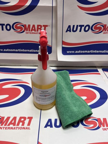AUTOSMART HIGH STYLE TYRE SHINE DRESSING - 600ml SPRAY BOTTLE & Cloth