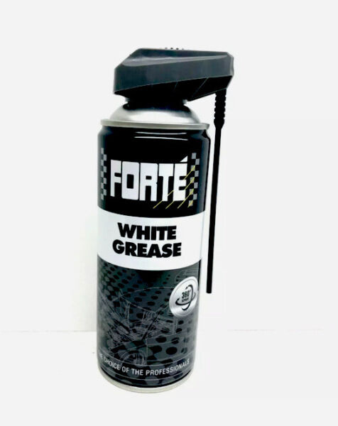 New Forte White Grease 400ml Spray Can Lubricates Locks Hinges Pivots Cogs PTFE