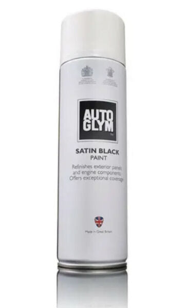 2 x AUTOGLYM SATIN BLACK SPRAY PAINT - GREAT ON EXTERIOR PANELS AND ENGINE PARTS